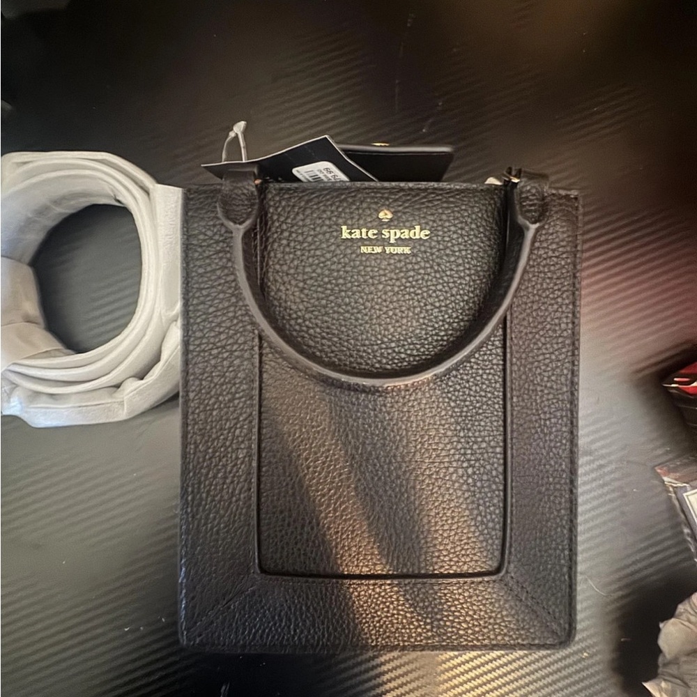 Kate Spade   Elegant Black Crossbody Bag Tote City Bag Peddle leather I - Picture 10 of 12